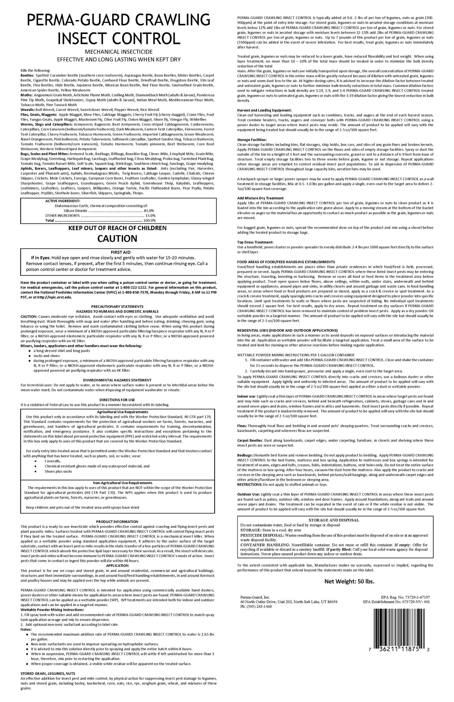 Perma-Guard Crawling Insect Control 50lb Bag