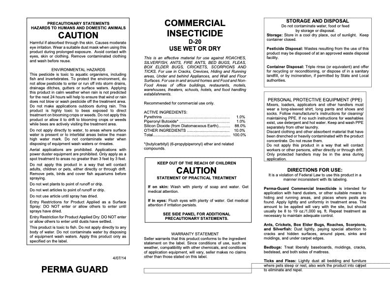 Household Insecticide D-20 30lb Bag – Perma-Guard, Inc.